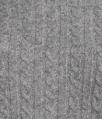 Democracy Cable Stitch Knit Ribbed Turtleneck Elbow Sleeve Sweater