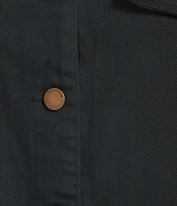 Democracy Contrast Corduroy Collar Long Rushed Sleeve Patch Pocket Button-Front Jacket