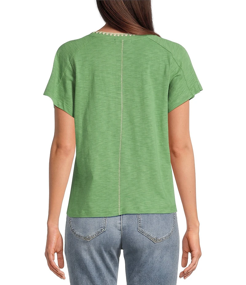 Democracy Embroidered Pocket Detail Tee