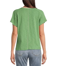 Democracy Embroidered Pocket Detail Tee