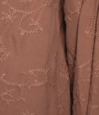 Democracy Embroidered 3/4 Blouson Sleeve Open-Front Crochet Jacket