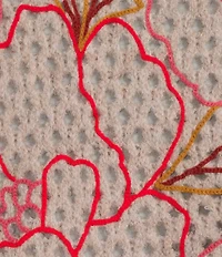 Democracy Embroidered Floral Round Neck Long Sleeve Openwork Sweater