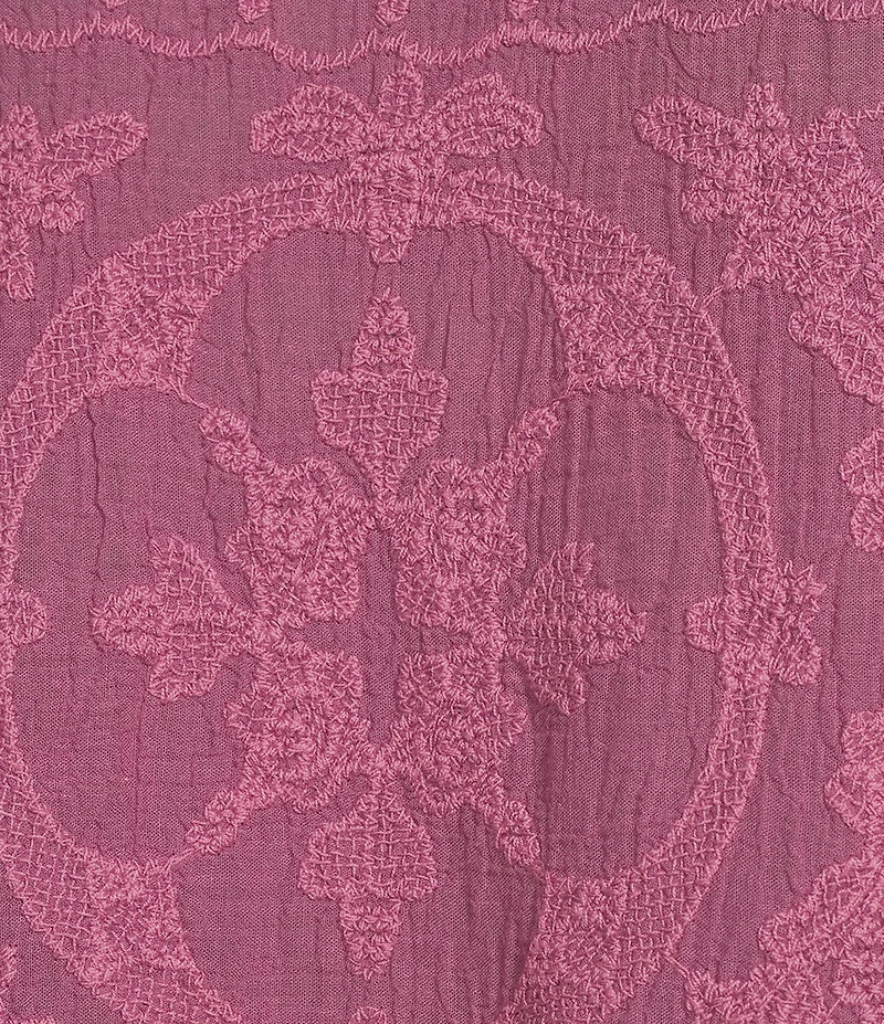 Democracy Embroidered Scoop Neck 3/4 Bell Sleeve Peplum Top