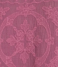 Democracy Embroidered Scoop Neck 3/4 Bell Sleeve Peplum Top