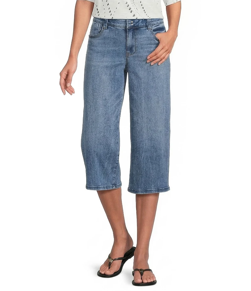Democracy High Rise 5-Pocket Wide Leg Capri Jeans