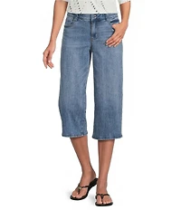 Democracy High Rise 5-Pocket Wide Leg Capri Jeans