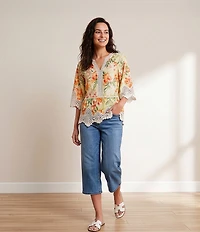 Democracy High Rise 5-Pocket Wide Leg Capri Jeans