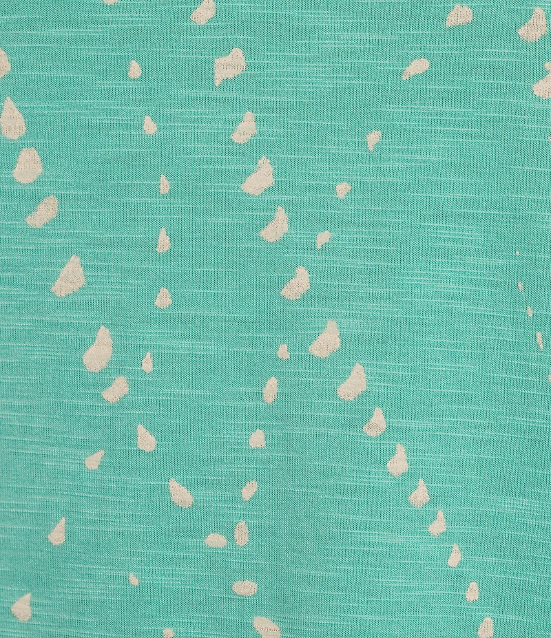 Democracy Knit Printed Scoop Neck Elbow Sleeve Top