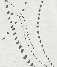 Democracy Knit Printed Scoop Neck Elbow Sleeve Top