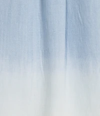 Democracy Ombre Collared V-Neck Flutter Cap Sleeve Button Front Shirt