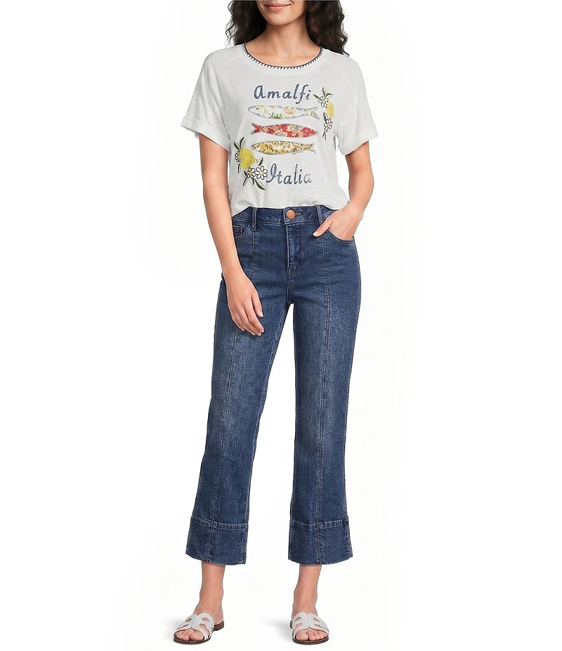Democracy Petite Size #double;Ab#double;solution® High Rise Kick & Flare Crop Denim Jeans