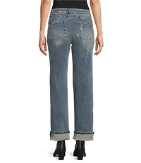 Democracy Petite Size #double;Ab#double;solution® High Rise Boyfriend Cuffed Jeans
