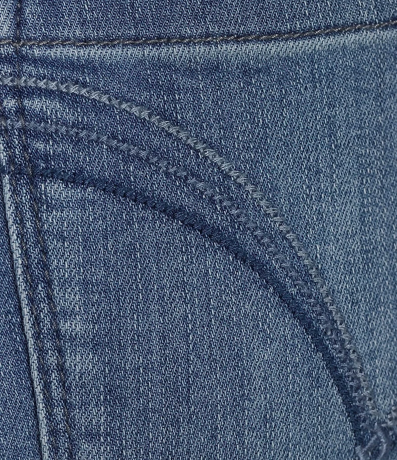 Democracy Petite Size #double;Ab#double;solution® High Rise Embroidered Straight Slim Leg Fray Hem Jeans