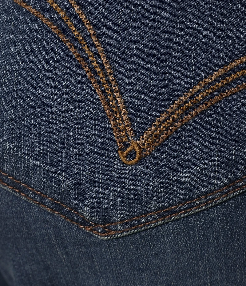 Democracy Petite Size #double;Ab#double;solution® High-Rise Embroidered Straight Slim Leg Fray Hem Jeans