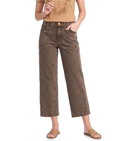 Democracy Petite Size #double;Ab#double;solution® Skyrise Relaxed Straight Leg Cropped Denim Pants