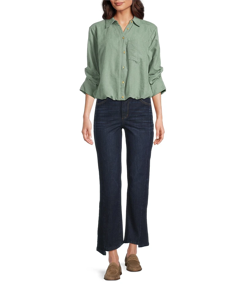 Democracy Petite Size #double;Ab#double;solution® Step-Hem Crop Straight Leg Jeans