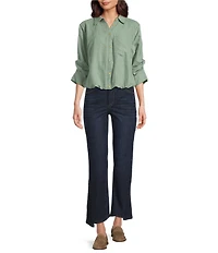 Democracy Petite Size #double;Ab#double;solution® Step-Hem Crop Straight Leg Jeans