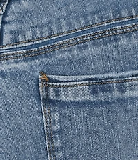 Democracy Petite Size #double;Ab#double;solution® Stretch Kick Flare Double Layer Fray Hem Crop Jeans