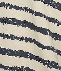 Democracy Petite Size Jacquard Stripe V-Neck 3/4 Sleeve Contrast Trim Top