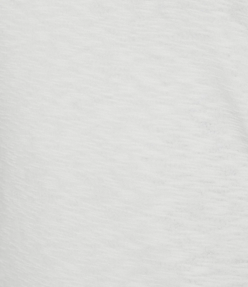 Democracy Petite Size Mix-Media Scoop Neck Embroidered Elbow Puff Sleeve Top