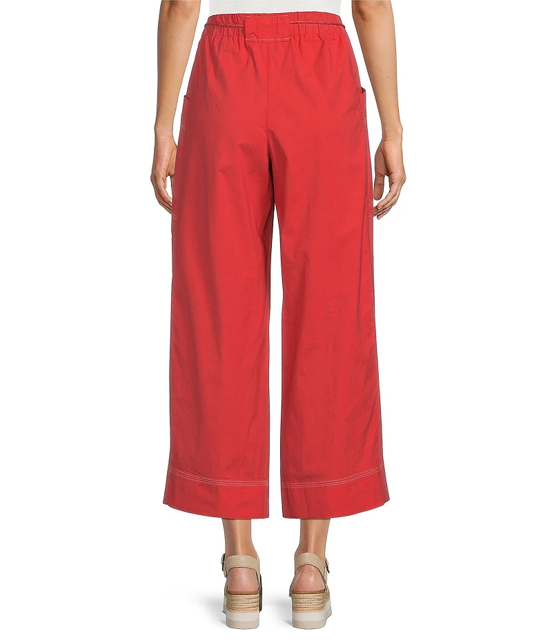 Democracy Petite Size Sky Rise Wide Leg Pull-On Crop Pants