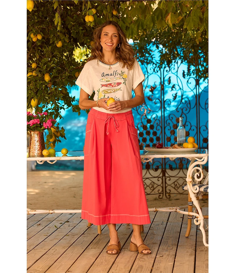 Democracy Petite Size Sky Rise Wide Leg Pull-On Crop Pants