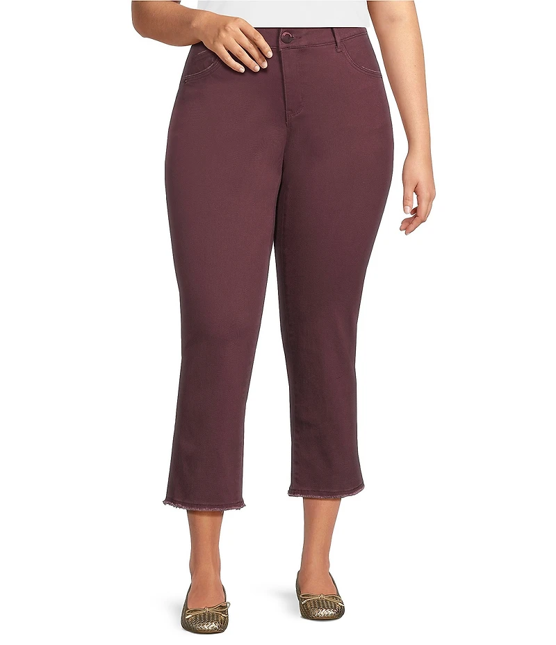 Democracy Plus Size #double;Ab#double;solution® Slim Straight High Rise Cascading-D Back Pocket Crop Jeans