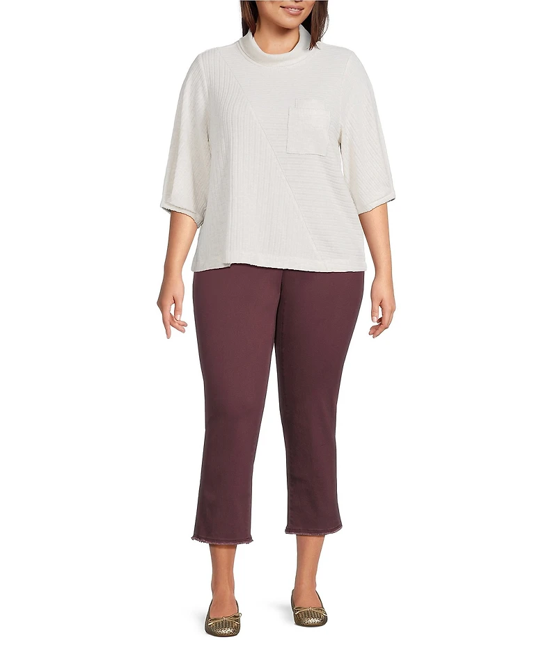 Democracy Plus Size #double;Ab#double;solution® Slim Straight High Rise Cascading-D Back Pocket Crop Jeans