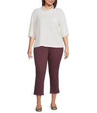 Democracy Plus Size #double;Ab#double;solution® Slim Straight High Rise Cascading-D Back Pocket Crop Jeans