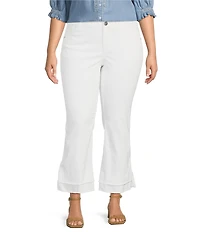 Democracy Plus Size #double;Ab#double;solution® Kick Flare Double Layer Fray Hem Crop Jeans