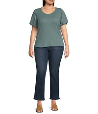 Democracy Plus Size #double;Ab#double;solution Embroidered Straight Slim Leg Jeans