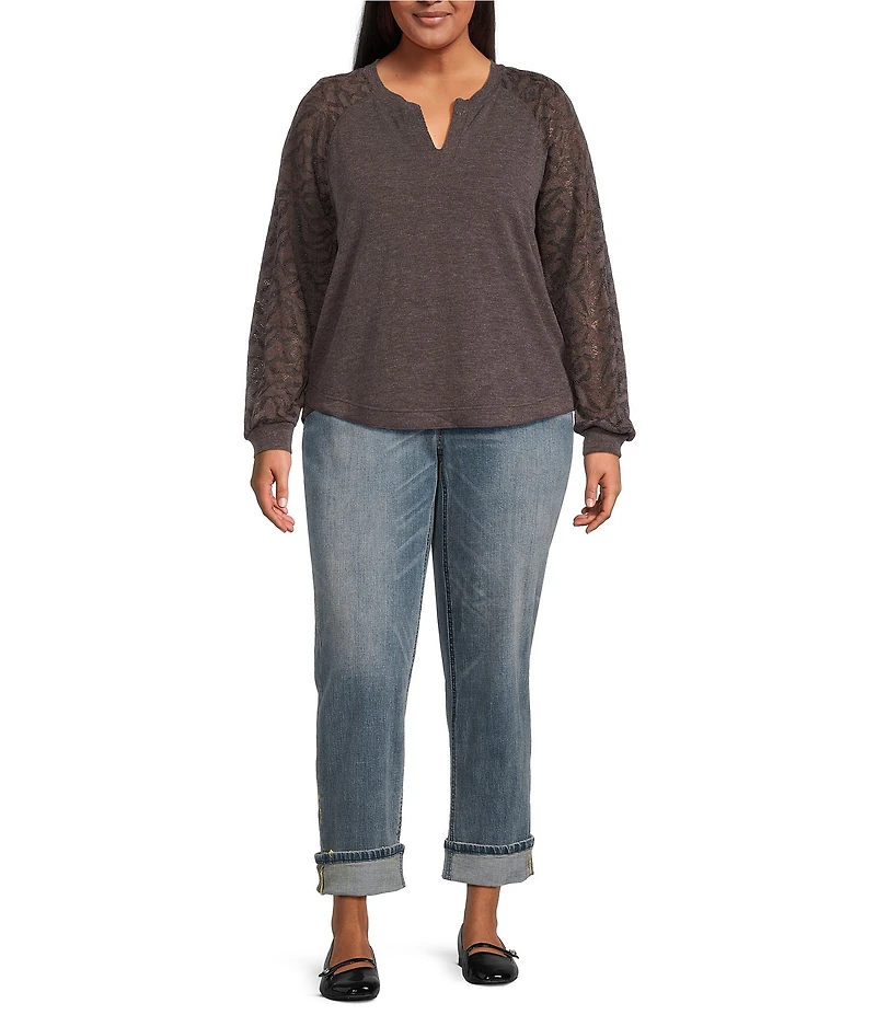 Democracy Plus Size #double;Ab#double;solution® High Rise Boyfriend Cuffed Straight Leg Jeans
