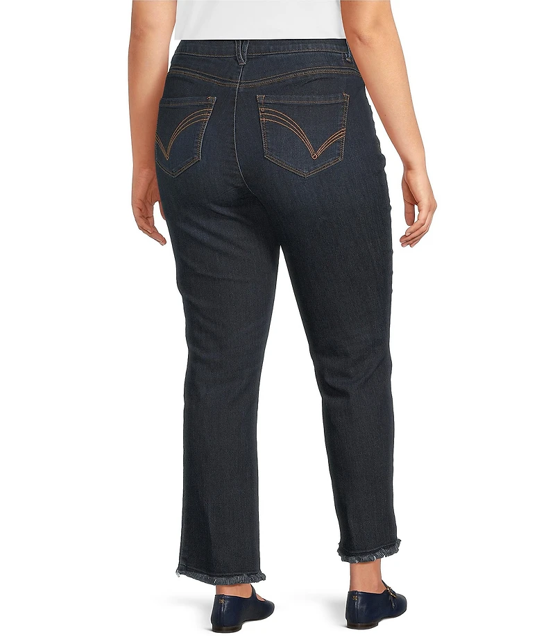 Democracy Plus Size #double;Ab#double;solution® High Rise Cascading-D Fray Slim Straight Jeans
