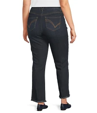 Democracy Plus Size #double;Ab#double;solution® High Rise Cascading-D Fray Slim Straight Jeans