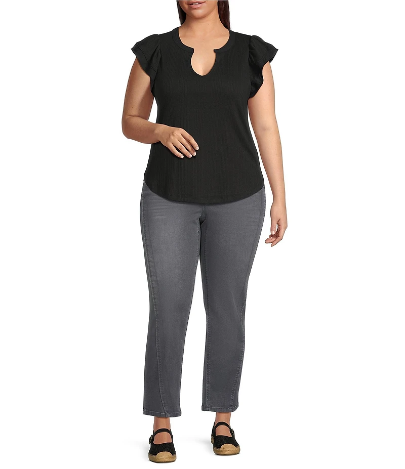 Democracy Plus Size #double;Ab#double;solution® High Rise Faux Front Lip Seam Ankle Pants