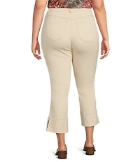 Democracy Plus Size #double;Ab#double;solution High-Rise Kick Flare Leg Side Slit Hem Cropped Jeans