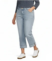 Democracy Plus Size #double;Ab#double;solution® Kick Flare Double Layer Fray Hem Jeans