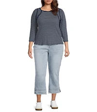 Democracy Plus Size #double;Ab#double;solution® Kick Flare Double Layer Fray Hem Jeans