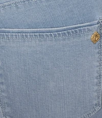 Democracy Plus Size #double;Ab#double;solution Skimmer Fray Hem Jean Capri Shorts