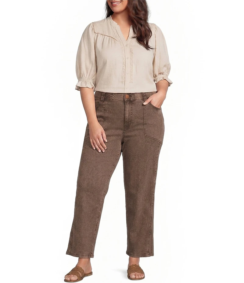 Democracy Plus Size #double;Ab#double;solution® Skyrise Relaxed Straight Leg Cropped Denim Pants