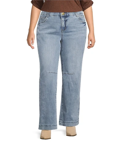Democracy Plus Size #double;Ab#double;solution® Skyrise Round Up Double Side Seam Wide Leg Jeans