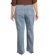 Democracy Plus Size #double;Ab#double;solution® Skyrise Round Up Double Side Seam Wide Leg Jeans