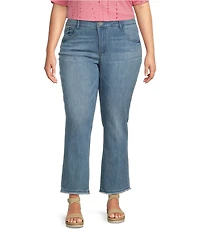 Democracy Plus Size #double;Ab#double;solution® Slim Straight High Rise Embroidered Cascading-D Back Pocket Jeans