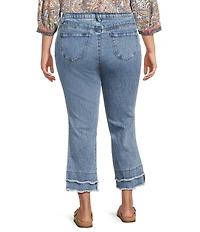 Democracy Plus Size #double;Ab#double;solution® Stretch Kick Flare Double Layer Fray Hem Crop Jeans