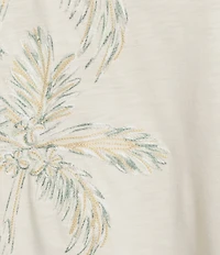 Democracy Plus Size Embroidered Placement Print Scalloped Crew Neck Short Sleeve Boyfriend Tee