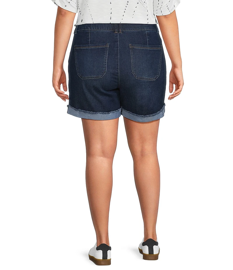 Democracy Plus Size High Rise Cuffed Denim Shorts