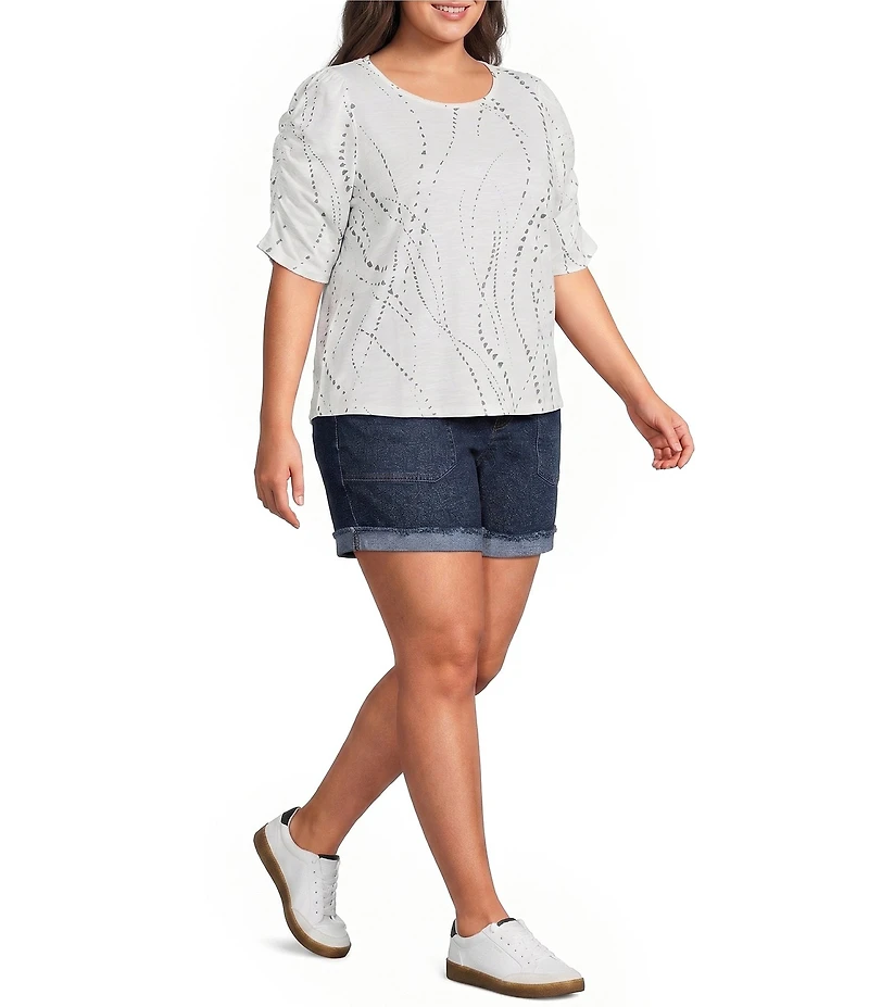 Democracy Plus Size High Rise Cuffed Denim Shorts