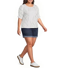 Democracy Plus Size High Rise Cuffed Denim Shorts