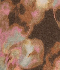 Democracy Plus Size Knit Floral Mock Neck Long Sleeve Sweater