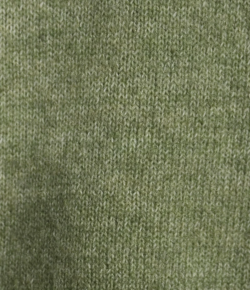 Democracy Plus Size Pointelle Scalloped Edge V-Neck Long Sleeve Sweater